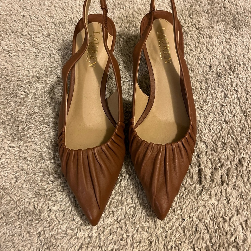 Lauren Ralph Lauren Brown Heeled Slingbacks